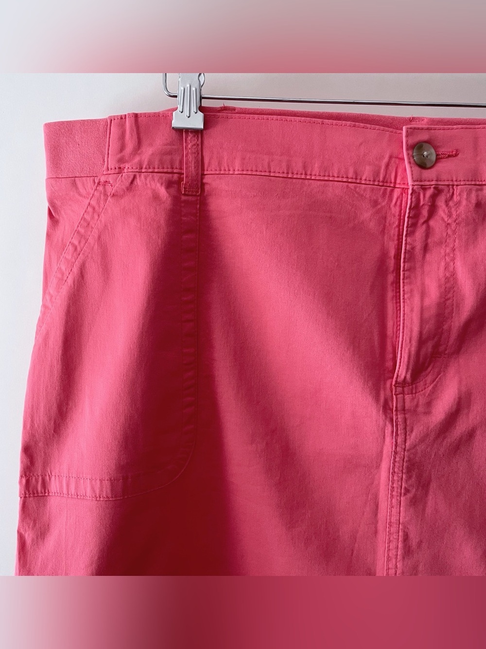 Lee Women's Pink Mid-Rise Comfort Waistband Cotton Skort w/ Pockets Size 22 - Picture 4 of 15